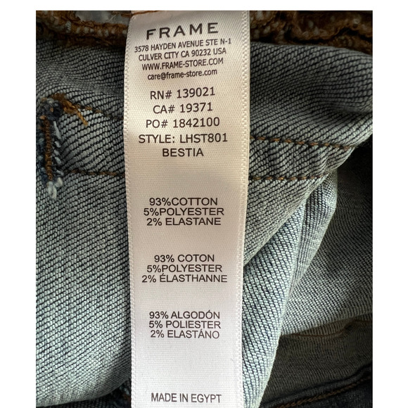 FRAME WOMENS 34 LE HIGH-RISE STRAIGHT FIT ANKLE JEANS BESTIA MEDIUM BLUE DENIM - Picture 11 of 12